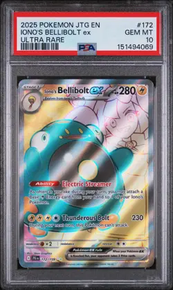 Pokemon Journey Together Iono's Bellibolt ex 172 PSA 10 - Image 1