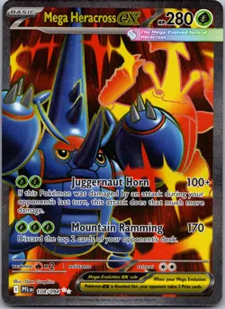MEGA HERACROSS EX 108/094 ULTRA RARE PHANTASMAL FLAMES POKEMON NM - Image 1