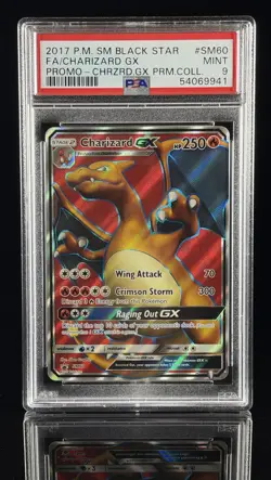 Pokemon 2017 SM Black Star Charizard GX SM60 Promo Holo Full Art PSA 9 - Image 1