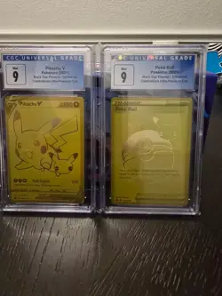 Pikachu v and Pokeball SWSH145/SWSH146 Pokemon Celebrations CGC 9 - Image 1