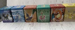 Lot Of 6 Collectible Pokemon Tins Stackable Pokemon Type Themed EMPTY - Image 2