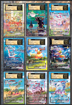 x9 Eveelutions Display Extend Art for CGC Graded Pokemon Slabs - Image 1