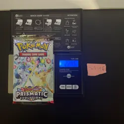 GOD PACKU 22.46g VERY HEAVY Prismatic Evolutions Pokemon Sealed Booster Pack New - Image 1