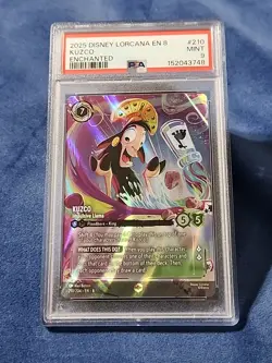 2025 Disney Lorcana EN-8 Kuzco Impulsive Llama Enchanted # 210 PSA 9 Nice Card - Image 1