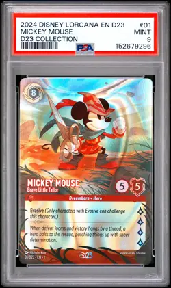 DISNEY LORCANA EN D23-D23 EXPO PROMO MICKEY MOUSE - BRAVE LITTLE TAILOR PSA 9 - Image 1