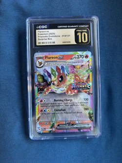 (CGC 10 Pristine) Pokemon Card - 2025 Flareon ex 014/131 Surprise Box Stamp - Image 1