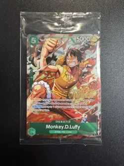 Monkey.D.Luffy P-135 Winner Stamp OP16 Pre-Release Event Promo Card Sealed - Image 1