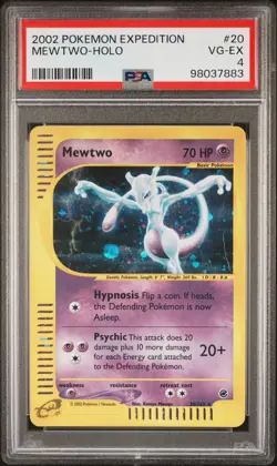 2002 POKEMON EXPEDITION #20 MEWTWO-HOLO PSA 4 - Image 1