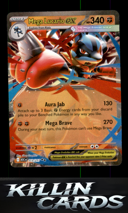 Mega Lucario ex 113/217 Pokemon Double Rare ME: Ascended Heroes Card NM - Image 1