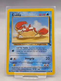 Pokemon Card Krabby 51/62 | Base Set Fossil | Non Holo - Image 1