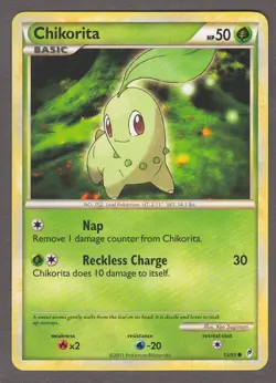 Chikorita 53/95 Call of Legends Common Grass Pokemon Card 2011 NM Regular - Image 1