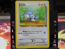 Dratini 53/82 Team Rocket MP Pokemon Card WOTC Vintage Common Dragon - Image 1