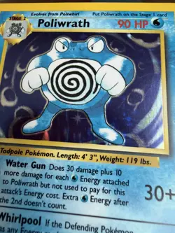 Poliwrath 13/102 Holo Rare Unlimited Base Set Pokemon Card WOTC - Image 2
