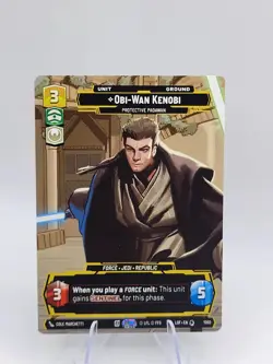Star Wars Unlimited TCG ‘Obi-Wan Kenobi - Protective Padawan’ PRESTIGE 1050 Card - Image 1