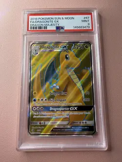 PSA 9 DRAGONITE GX 67 DRAGON MAJESTY SUN & MOON POKEMON - Image 1