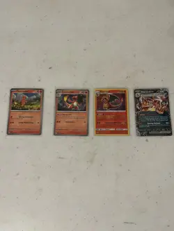 Pokemon TCG 4-Card Lot: Charmander Charmeleon Charizard Charizard ex - Image 1