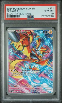PSA 10 GEM MINT Zeraora Illustration Rare 151/142 2024 Pokemon SCR Stellar Crown - Image 1