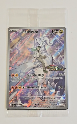 Pokemon Journey Together N's Reshiram Box Topper Illustration Rare Foil 167/159 - Image 1