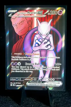 Team Rocket's Mewtwo ex 213/182 Ultra Rare Destined Rivals Pokemon NM - Image 1