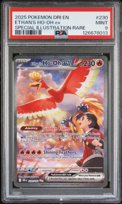 2025 POKEMON DRI EN-DESTINED RIVALS #230 ETHAN'S HO-OH EX PSA 9 - Image 1