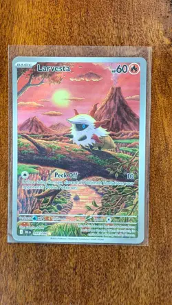 2025 Pokemon Black Bolt Larvesta Illustration Rare #099/086 - Image 1