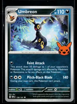 Umbreon 130/197 Uncommon Trick or Trade BOOster 2024 Pokemon Near Mint - Image 1