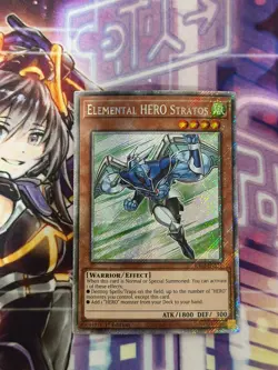 Yugioh Elemental Hero Stratos Platinum Secret Rare RA03 - Image 1