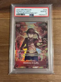 2024 One Piece Monkey D. Luffy Treasure Boosters Set #006 Foil EN PSA 10 - Image 1