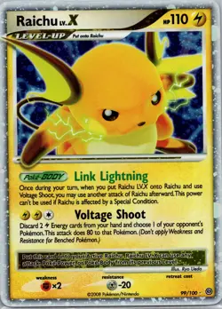 Stormfront #99/100 Raichu LV.X Pokemon MP Free Shipping - Image 1
