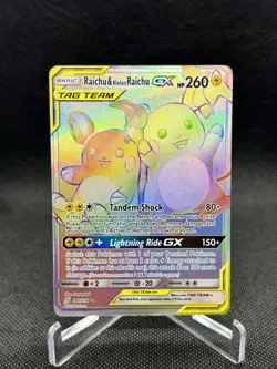 Pokemon TCG Raichu Alolan Raichu GX 241/236 Tag Team Unified Minds Heavy Play - Image 1