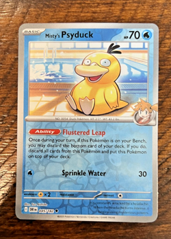 #45 Misty's Psyduck RH REVERSE HOLO Pokemon TCG S&V Destined Rivals - Water - Image 1
