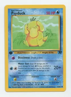 Pokemon TCG 1999-2000 Psyduck 65/82 Team Rocket 1st Edition WotC Near Mint NM - Image 1