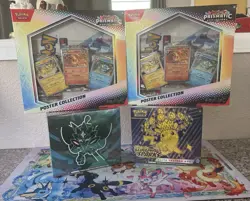 Pokemon Surging Sparks etb, Twilight Masquerade Etb, 2 Prismatic Posters - Image 1