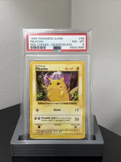 1999 Pokemon Base Set Shadowless Pikachu - 58/102 Red Cheeks PSA 8 NM-MT RARE - Image 1