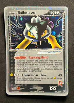 Rocket's Raikou ex 108/107 Pokemon Ex Deoxys -Holo w. Swirls🌀Secret Rare-NP/NM+ - Image 1