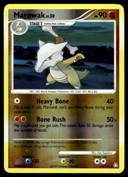 2008 Diamond & Pearl - Legends Awakened Marowak Stage 1/Uncommon Holo #63 - Image 1
