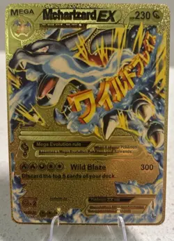 Pokemon TCG M Charizard EX Holo Ultra Rare Gold Card - Image 1