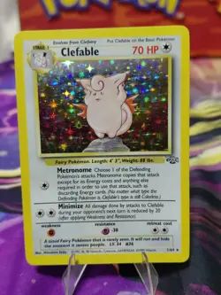 Pokemon TCG Clefable Holo Unlimited Rare Card Jungle Base Set 1/64 - Image 1