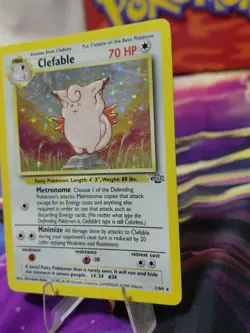 Pokemon TCG Clefable Holo Unlimited Rare Card Jungle Base Set 1/64 - Image 2