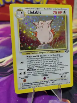 Pokemon TCG Clefable Holo Unlimited Rare Card Jungle Base Set 1/64 - Image 3