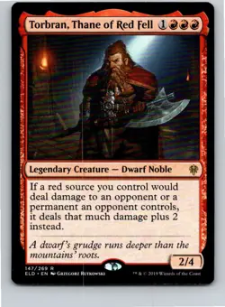 Magic the Gathering Torbran, Thane of Red Fell Throne of Eldraine MTG Free Ship - Image 1