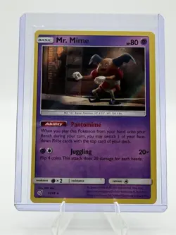 Pokemon TCG Mr. Mime Detective Pikachu 11/18 Rare Holo 80 HP Pantomime Juggling - Image 1