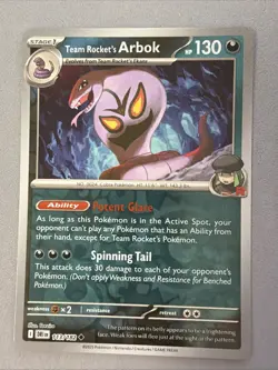 Pokemon TCG * Destined Rivals 113/182 Team Rockets Arbok Uncommon * REVERSE HOLO - Image 1