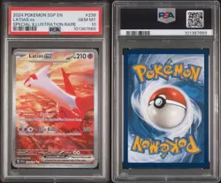 2024 POKEMON SSP EN-SURGING SPARKS SPECIAL ILLUSTRATION RARE LATIAS EX PSA 10 - Image 2