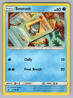 SNORUNT 31/145 C GUARDIANS RISING POKEMON LP SM02 2017 - Image 1