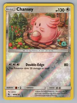 CHANSEY _46/68 UC HIDDEN FATES POKEMON REVERSE HOLO NM HIF 2019 - Image 1
