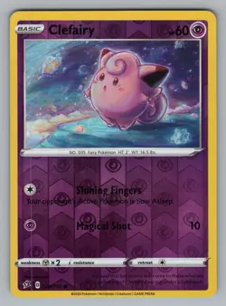 CLEFAIRY _074/192 C REBEL CLASH POKEMON REVERSE HOLO NM RCL 2020 - Image 1