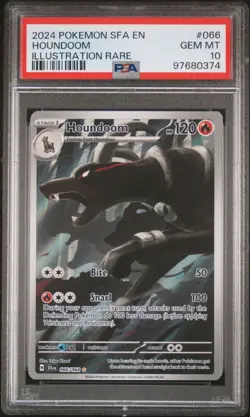 Houndoom 066/064 Pokemon Shrouded Fable Illustration rare PSA Graded 10 - Image 1