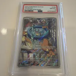 2024 Pokemon Scr En-Stellar Crown #148 Squirtle Illustration Rare PSA 8 - Image 1