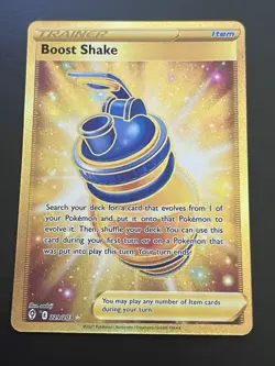 Pokemon Boost Shake 229/203 Gold Secret Rare Evolving Skies N - Image 1